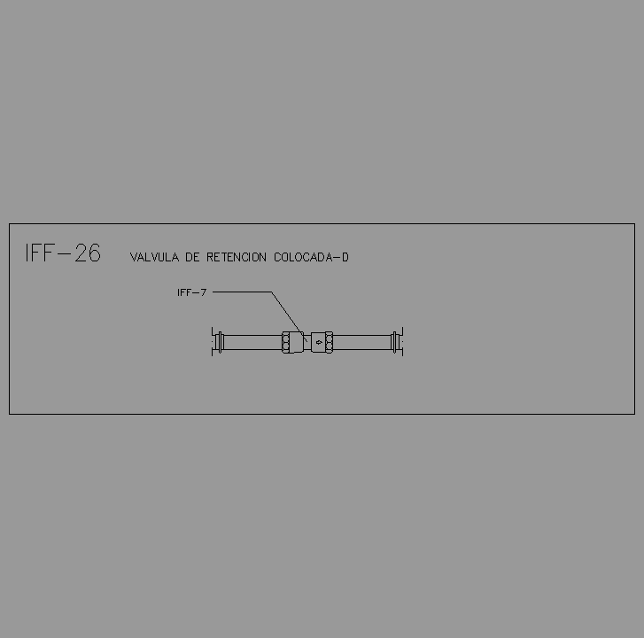 Bloque Autocad Válvula de retención colocada-D